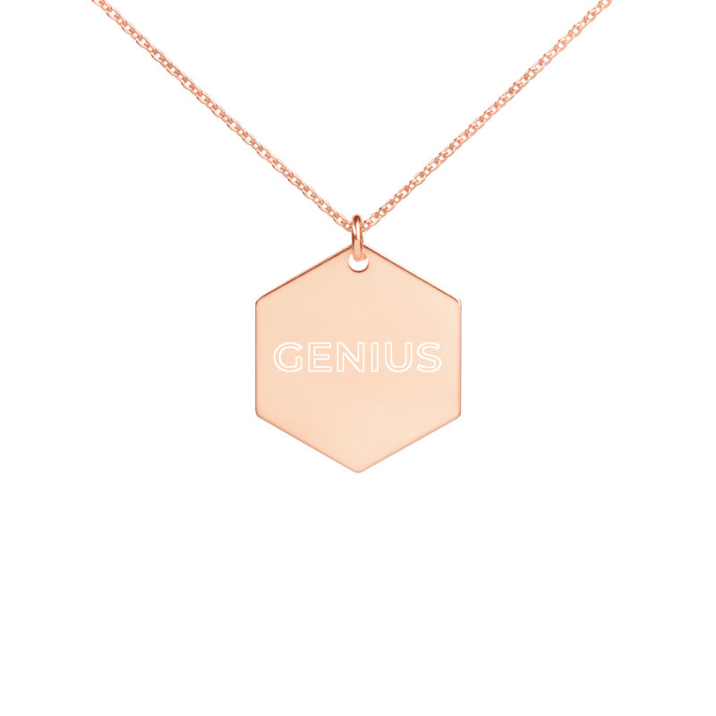 Engraved Genius Hexagon Chain Necklace