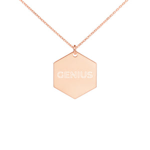 Engraved Genius Hexagon Chain Necklace
