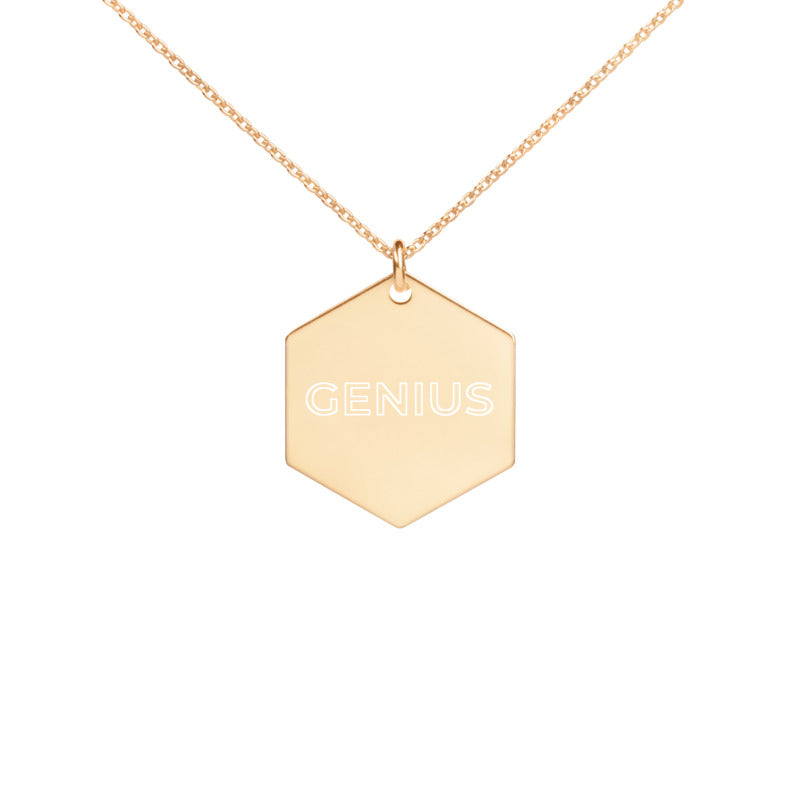 Engraved Genius Hexagon Chain Necklace