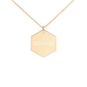 Engraved Genius Hexagon Chain Necklace