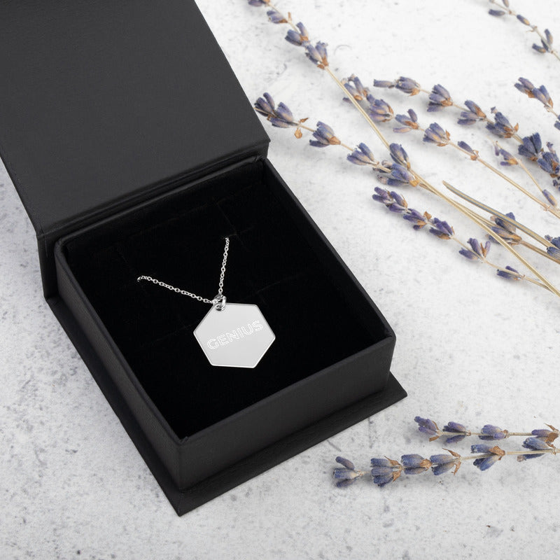 Engraved Genius Hexagon Chain Necklace